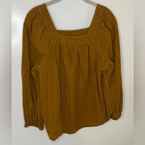 Madewell Mustard Square Neck Blouse